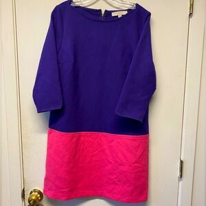 Talbots Size 8 Dress Colorblock Colorful Zipper Closure Office